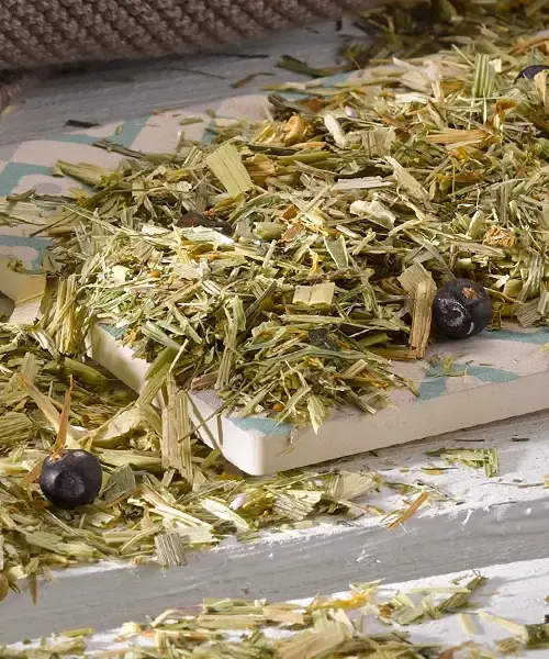 OKAPI Vierjahreszeitenfutter Fellwechsel – getreidefreie Kräutermischung 2,5 kg für die Fütterung im August und September